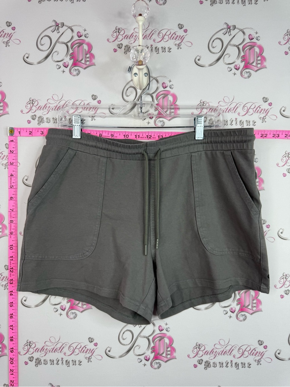 HYBA shorts grey Everyday Drawstring Athletic Shorts - Gray